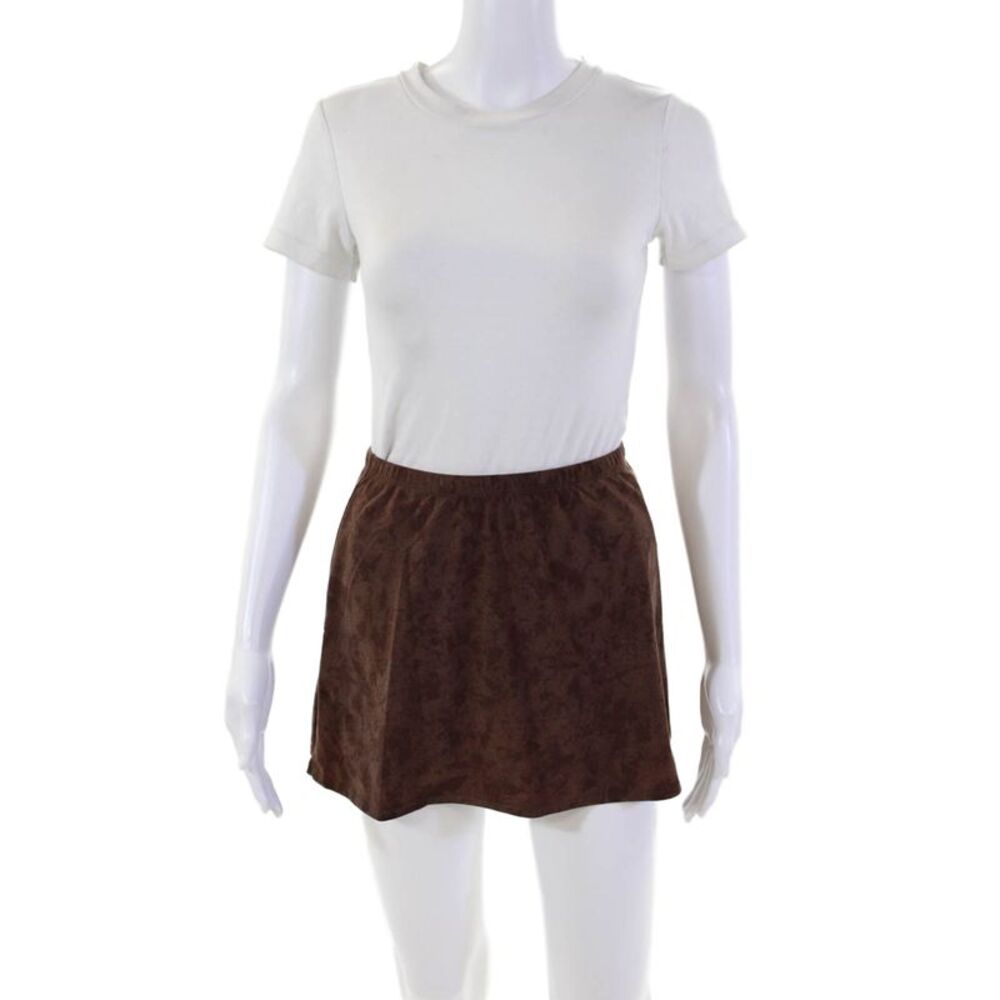 Magic Suit Womens Elastic Waist Pull On Mini Skirt Dark Brown Size SM